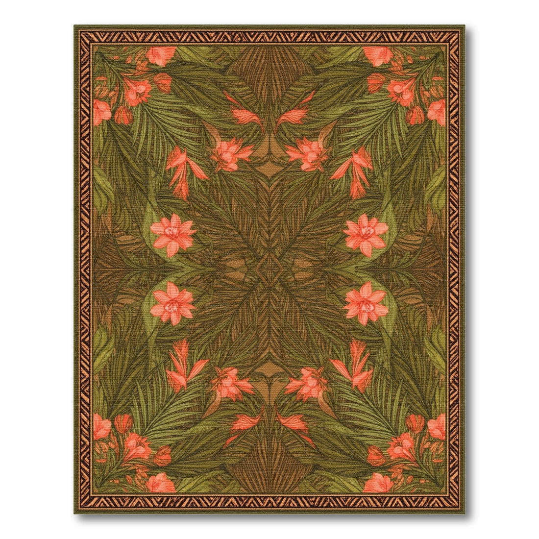 Green Floral Vintage No. 97 Area Rug