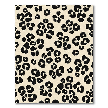 Cream Black Spotted Animal Print Rug