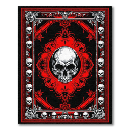 Red Skull Medallion Area Rug