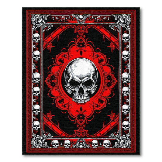 Red Skull Medallion Area Rug