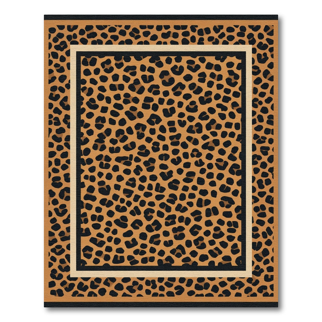 Bold Amber Leopard Spot Rectangular Rug