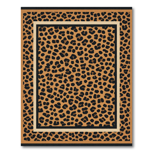 Bold Amber Leopard Spot Rectangular Rug