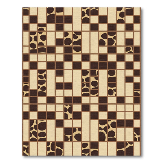 Brown Tan Abstract Giraffe Grid Rug