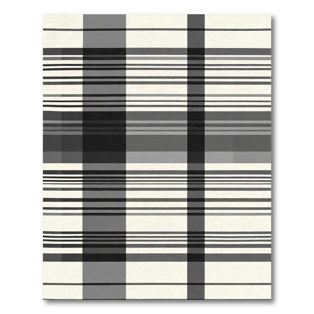 Monochromatic Plaid Horizontal Lines Rug