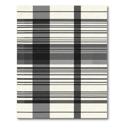 Monochromatic Plaid Horizontal Lines Rug