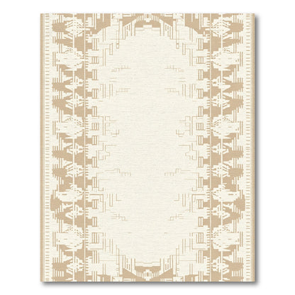 Neutral Geometric Arch Border Rug