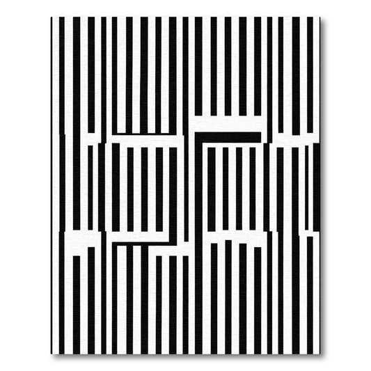 Monochromatic Vertical Stripe Maze Rug