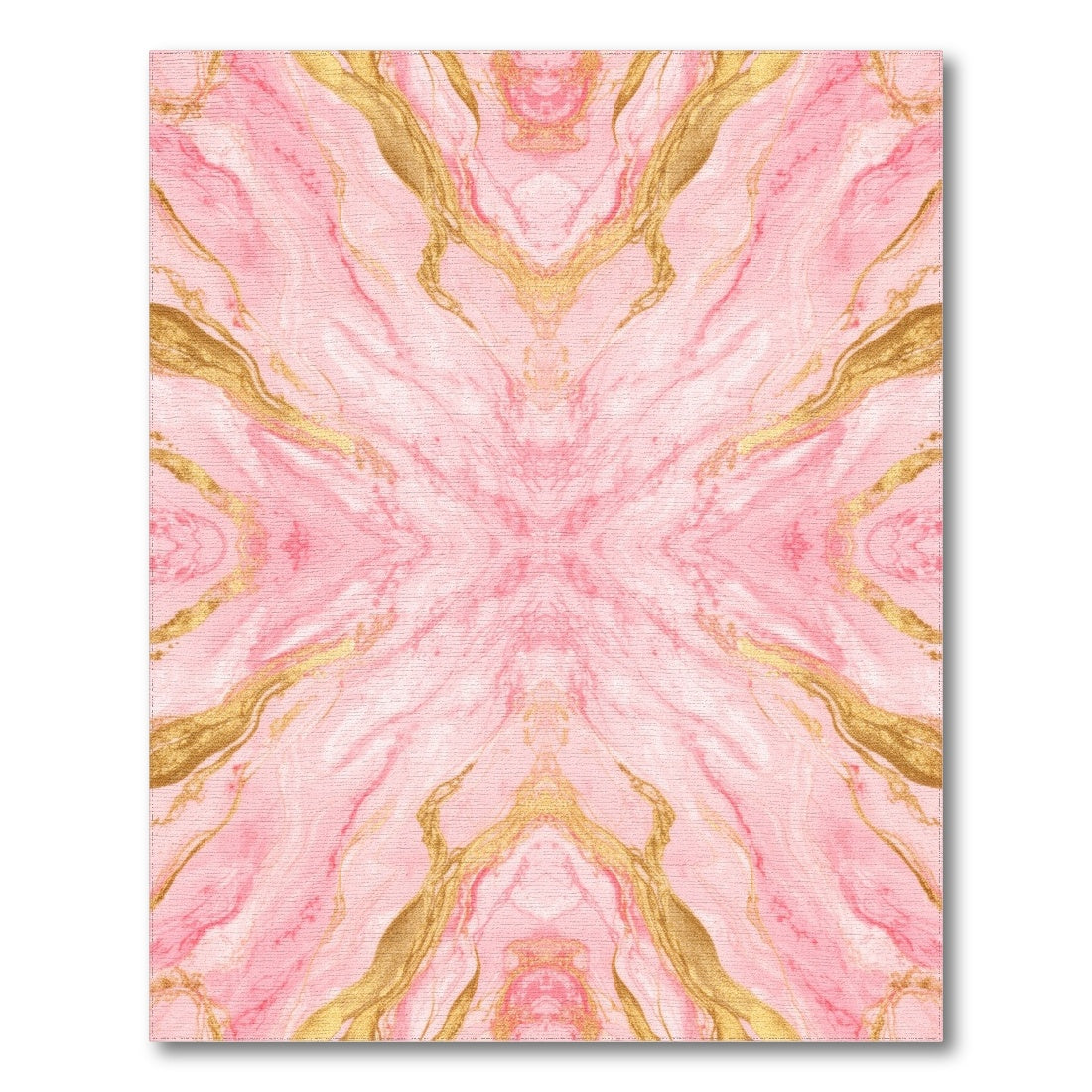 Pink Gold Pink Gold Marble Abstract Area Rug