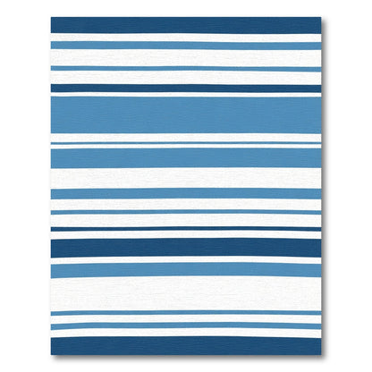 Classic Blue Stripe Wide Band Rug
