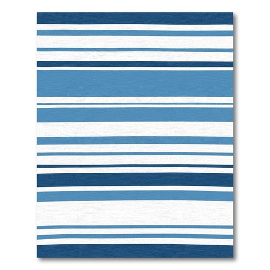 Classic Blue Stripe Wide Band Rug