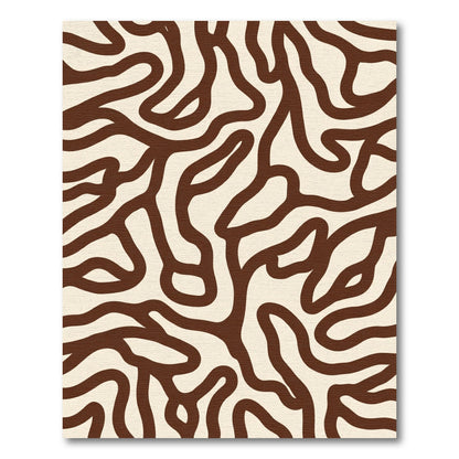 Naturalistic Brown Organic Wave Rug