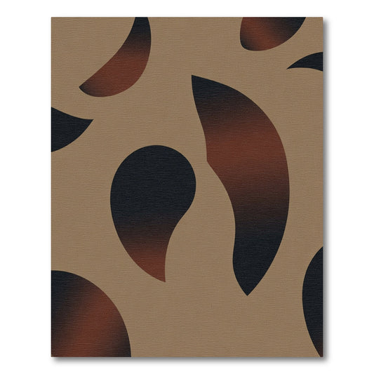 Earthy Tan Abstract Blob Rug