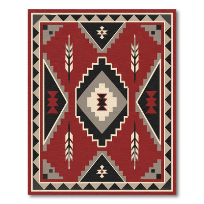 Red Southwestern Geometric Area Rug
