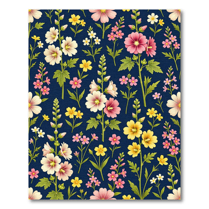 Pink Yellow Hollyhock Floral Arrangement Rug