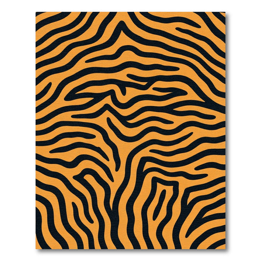 Bold Orange Black Animal Print Rug