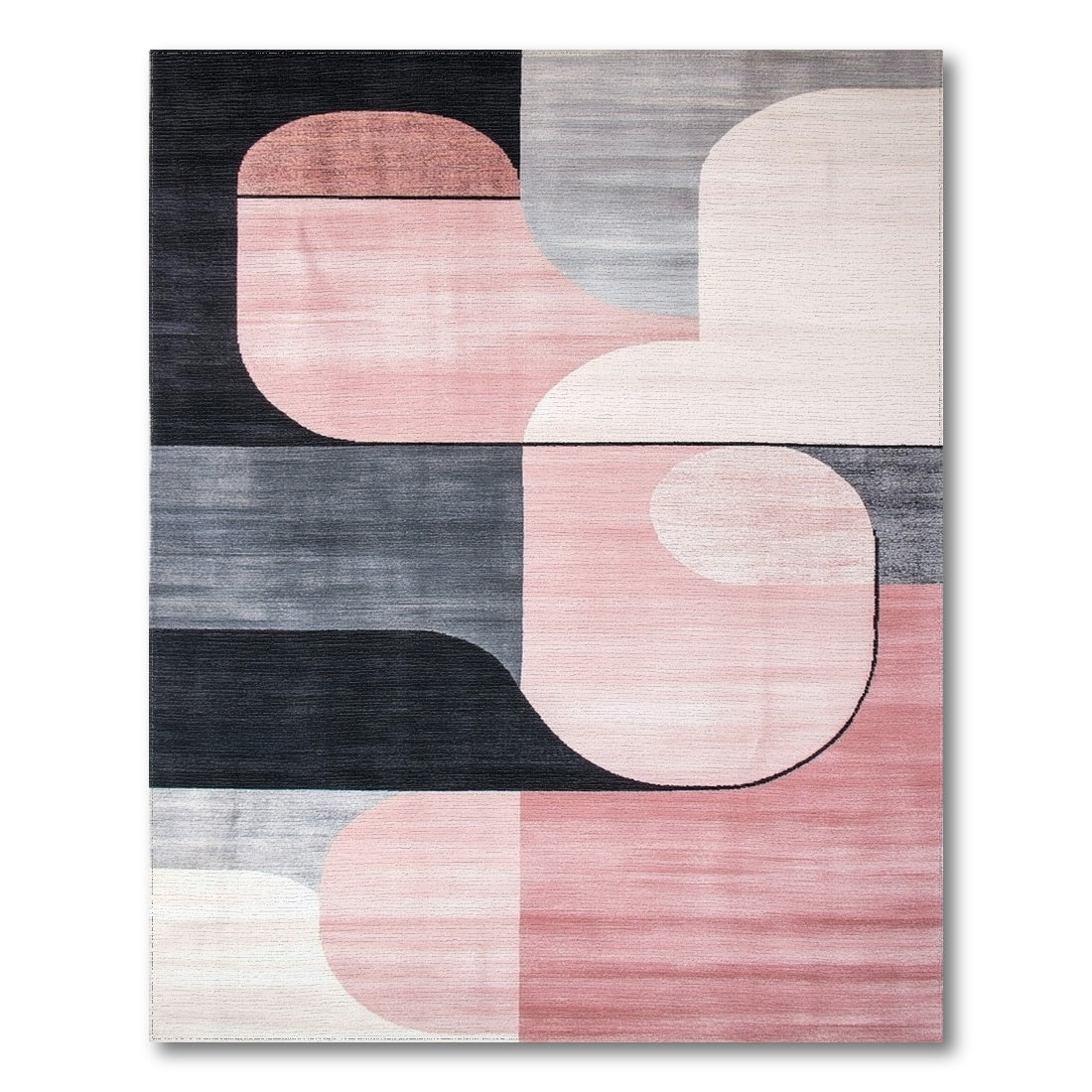 Modern Pink Geometric Area Rug