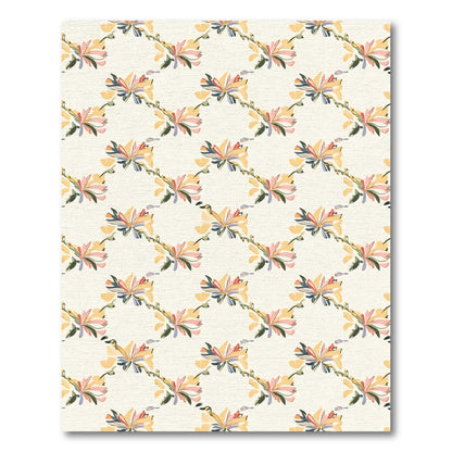 Yellow Blush Floral Vine Arrangement Rug