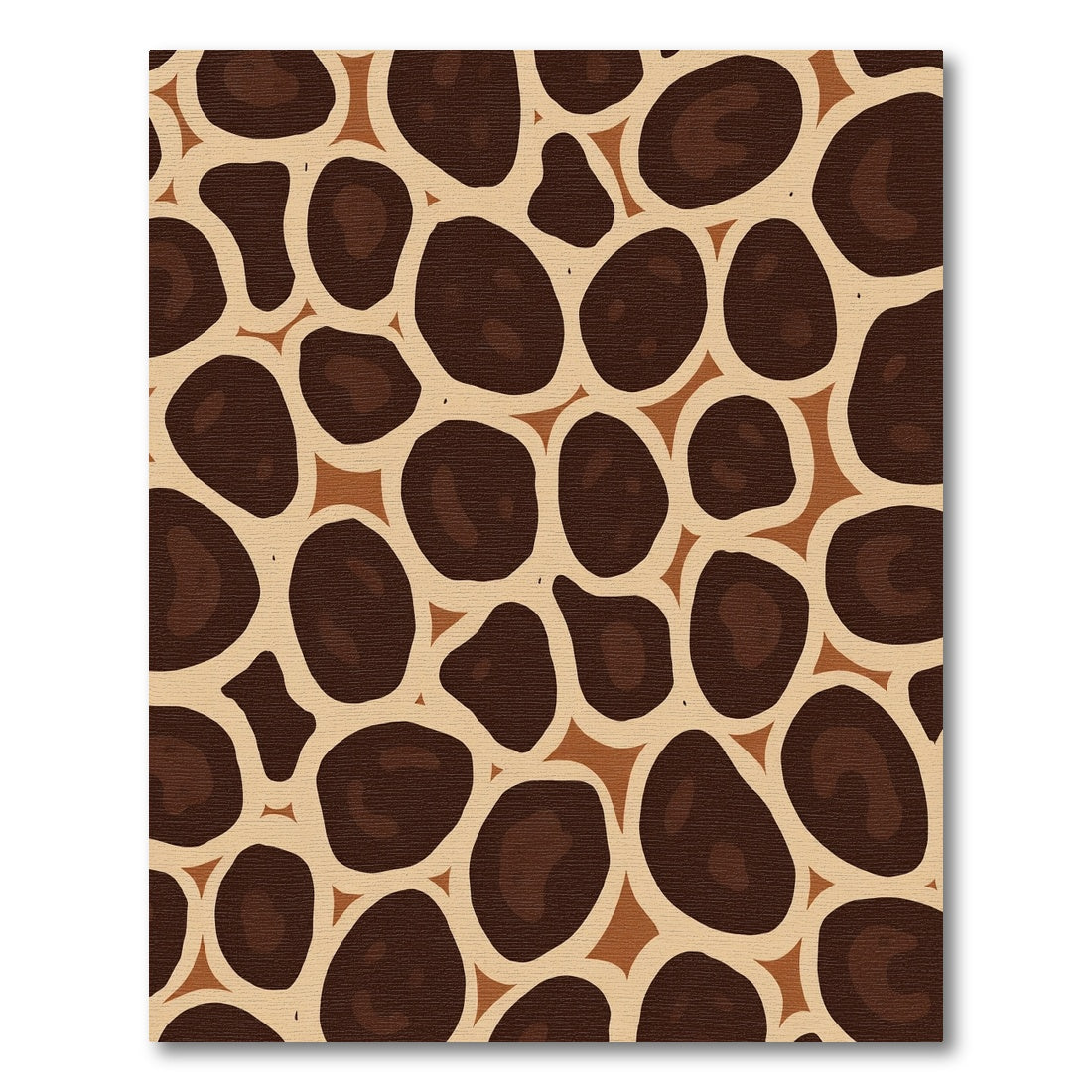 Brown Giraffe Spotted Animal Print Rug