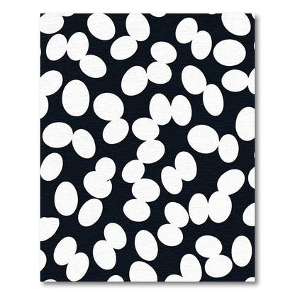 Abstract White Oval Clusters Dark Rug