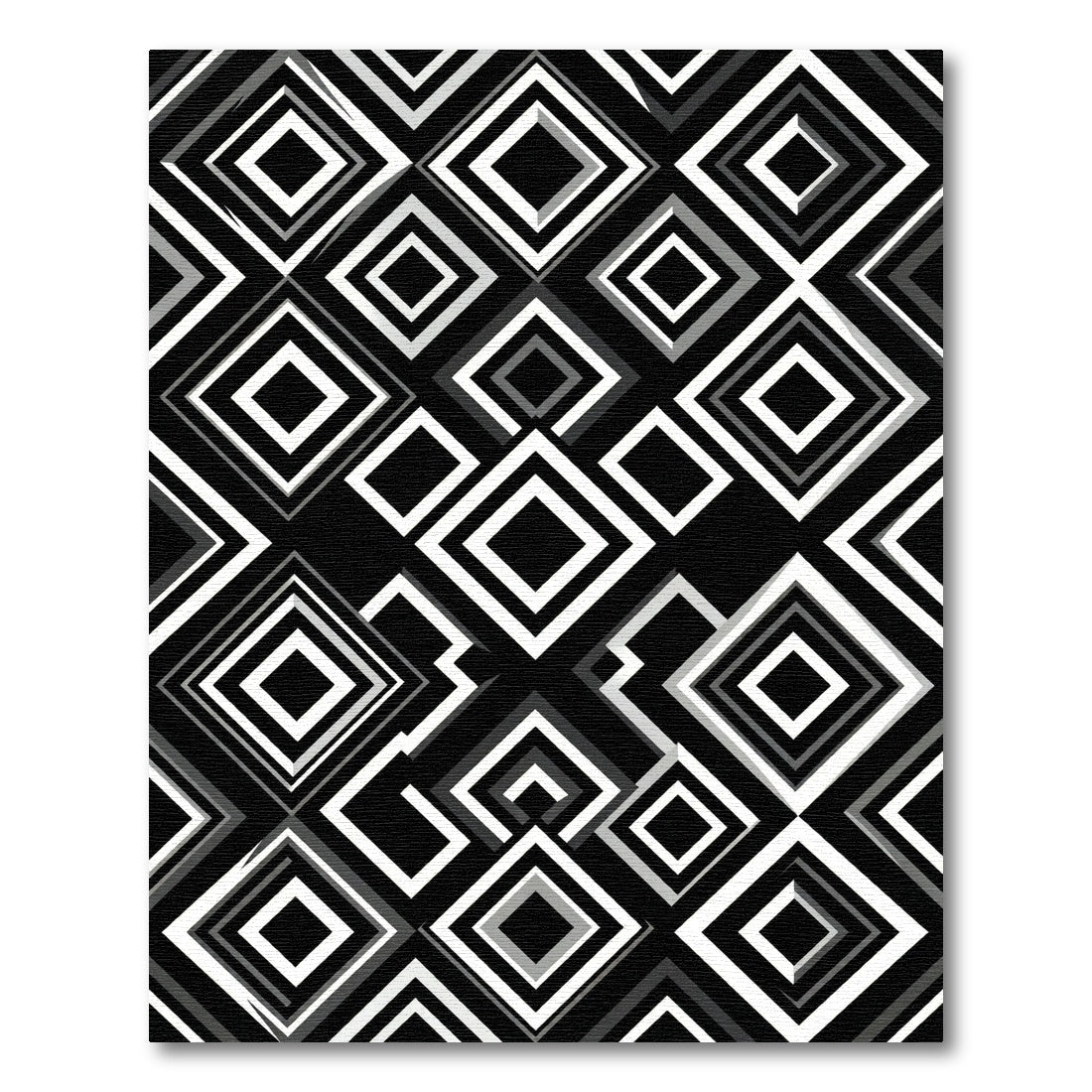 Monochrome Layered Diamond Overlay Rug