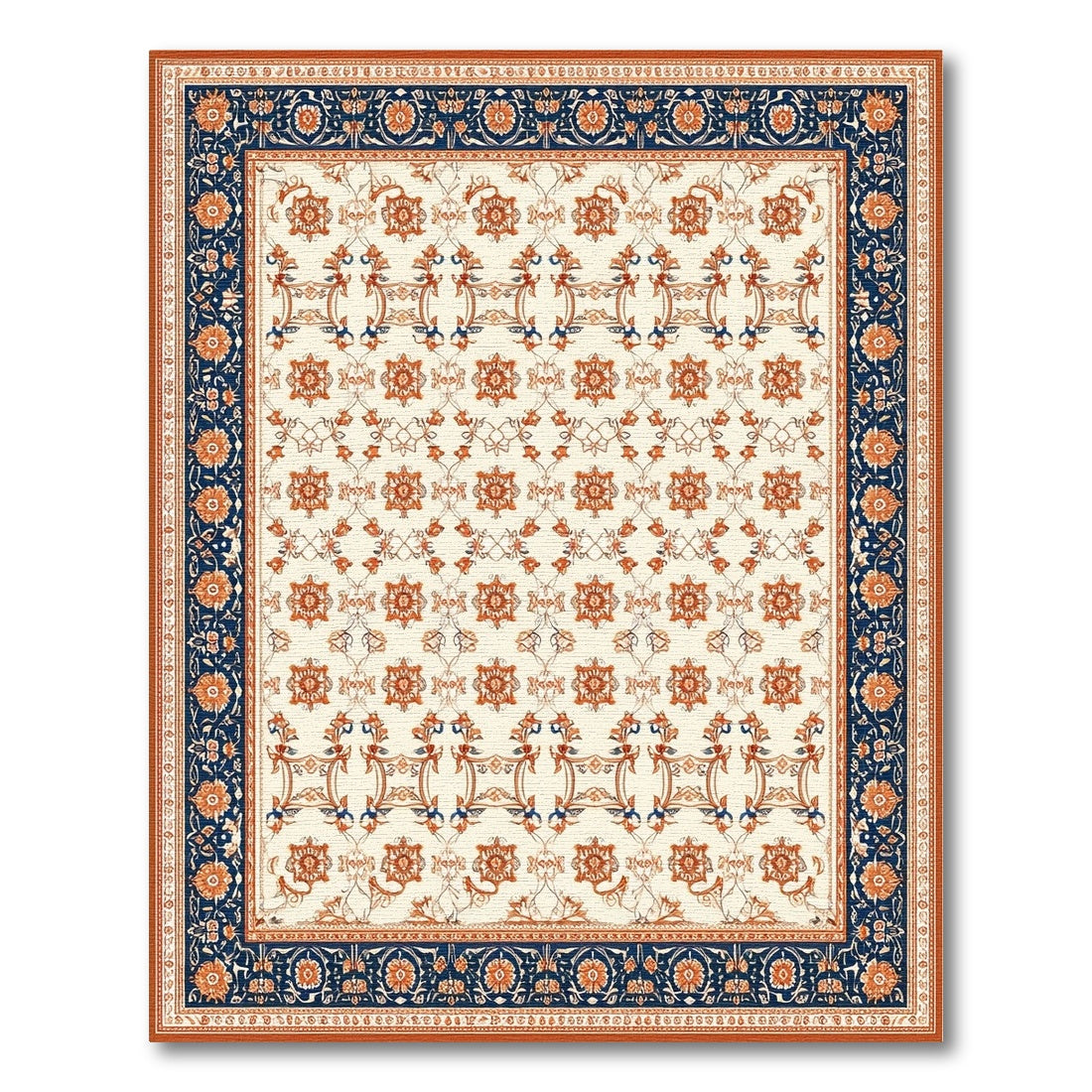 Navy Blue Traditional Persian Area Rug