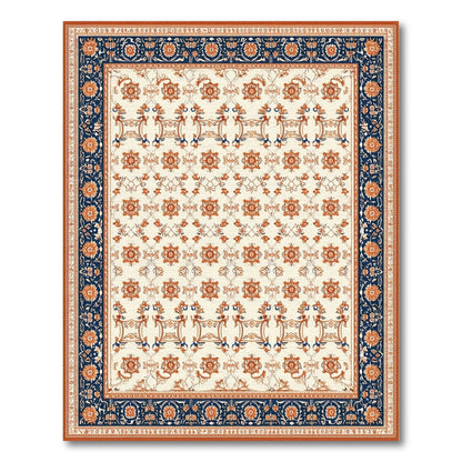 Navy Blue Traditional Persian Area Rug