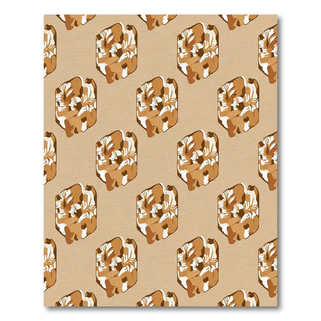 Tan Earthy Tone Abstract Cubes Rug