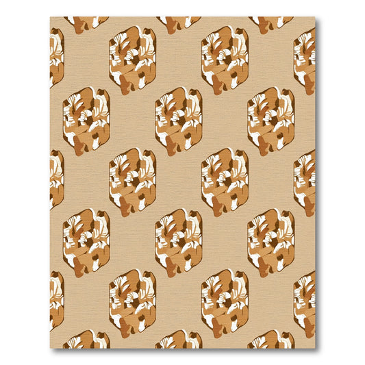 Tan Earthy Tone Abstract Cubes Rug