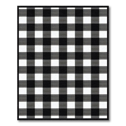 Black White Checkered Geometric Area Rug