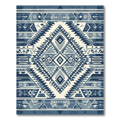 Indigo Geometric Tribal Diamond Rug