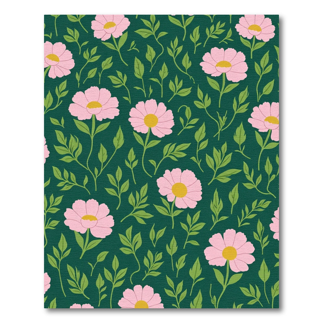 Delicate Pink Floral Botanical Art Rug