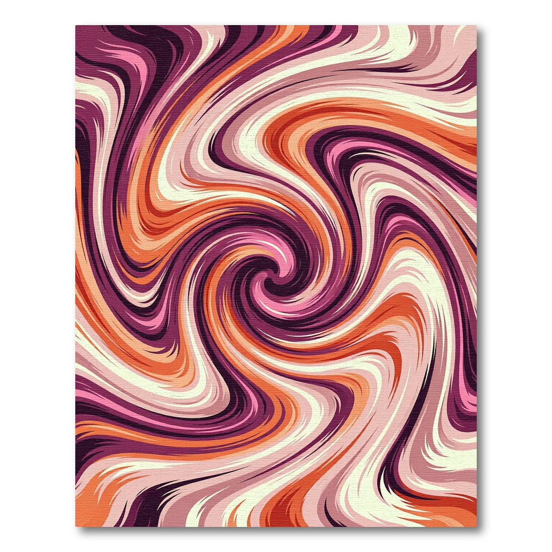 Vibrant Swirl Magenta Orange Abstract Rug