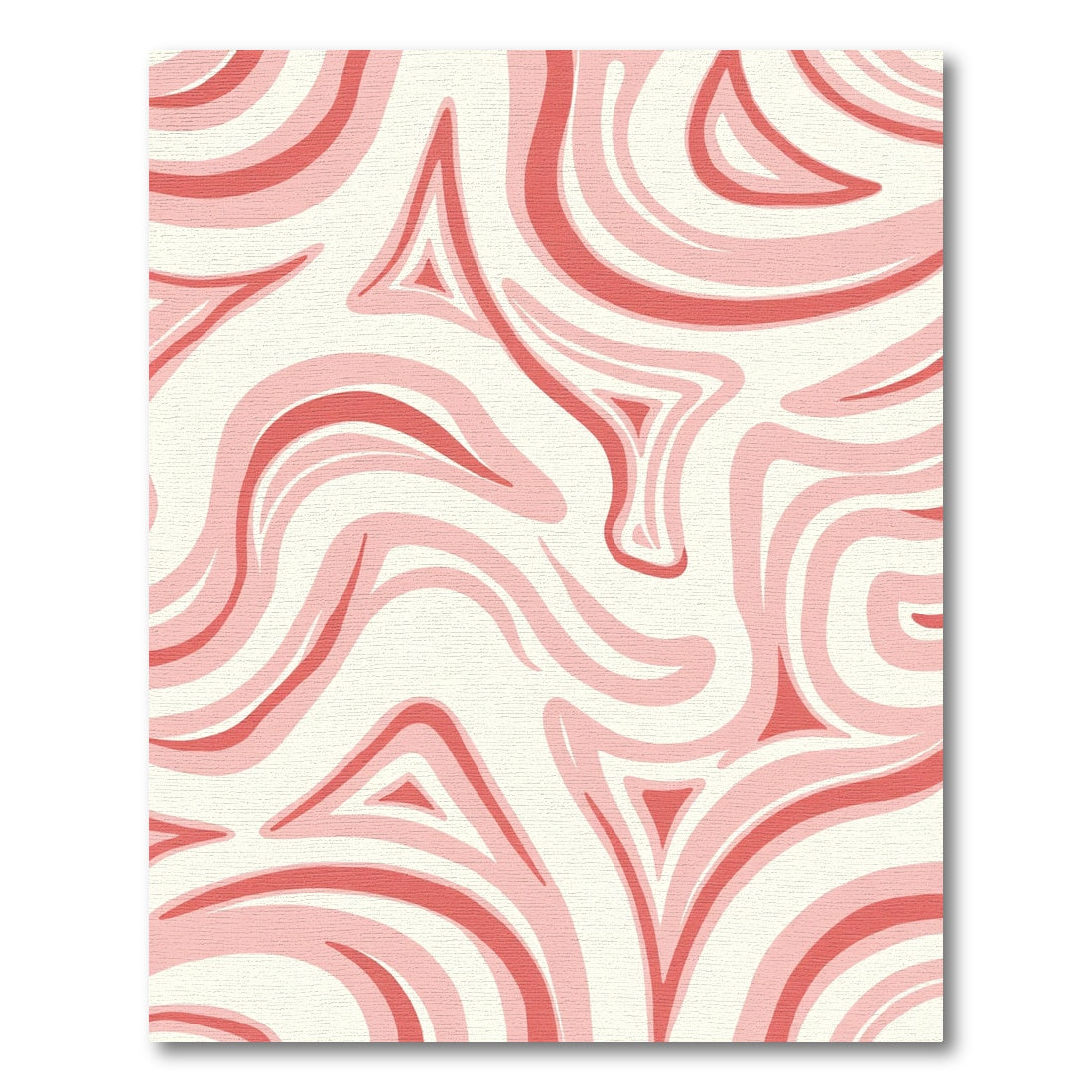 Coral Pink Swirl Abstract Waves Rug