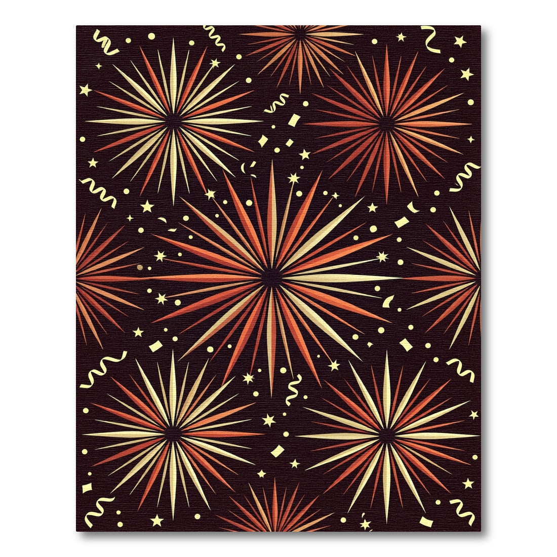 Celebratory Orange Starburst Shower Rug