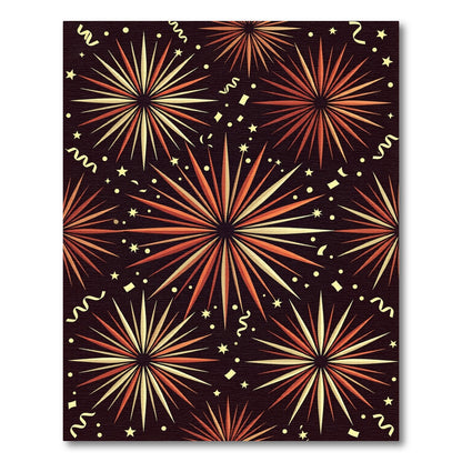Celebratory Orange Starburst Shower Rug