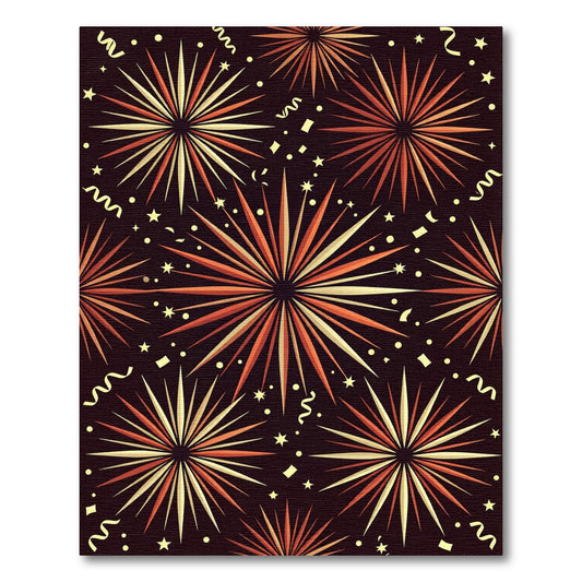 Celebratory Orange Starburst Shower Rug