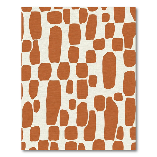 Crimson Pebble Irregular Blocks Rug