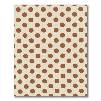 Cream Brown Polka Dot Pattern Rug