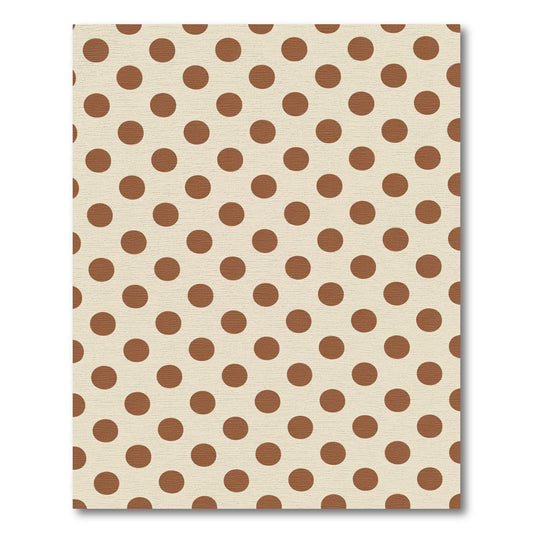 Cream Brown Polka Dot Pattern Rug