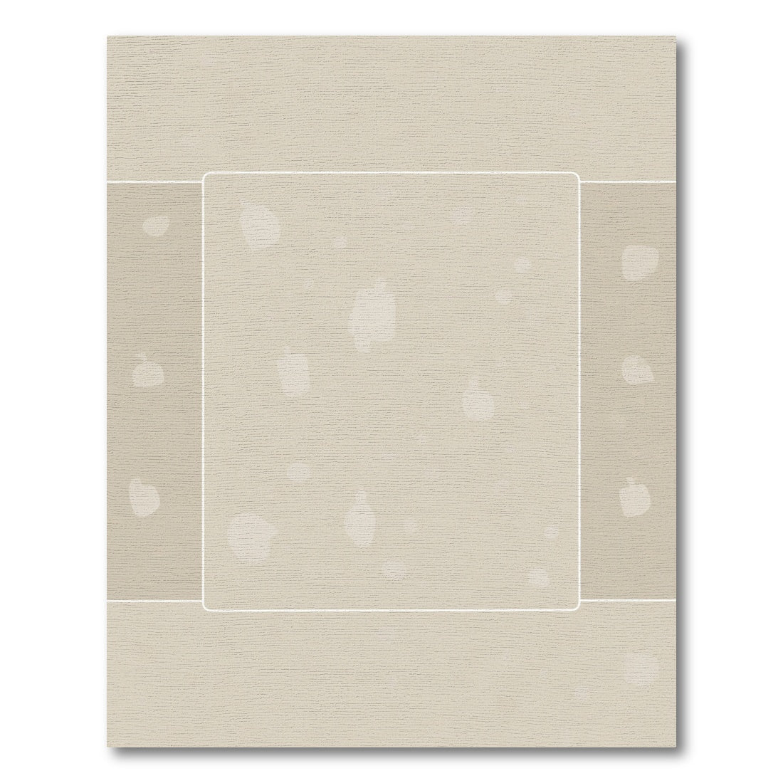 Neutral Beige Abstract Shape Collage Rug