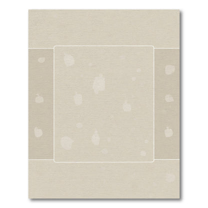Neutral Beige Abstract Shape Collage Rug