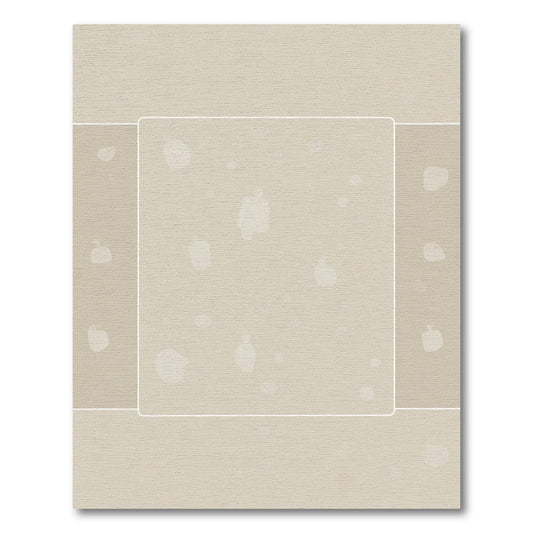 Neutral Beige Abstract Shape Collage Rug