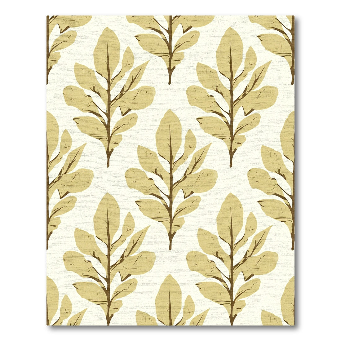 Golden Leaf Branch Pattern Rug