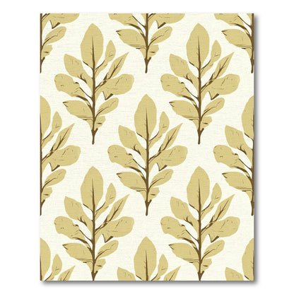 Golden Leaf Branch Pattern Rug