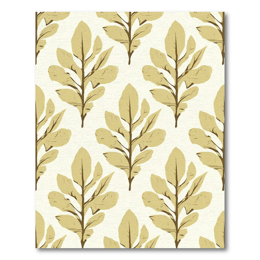 Golden Leaf Branch Pattern Rug