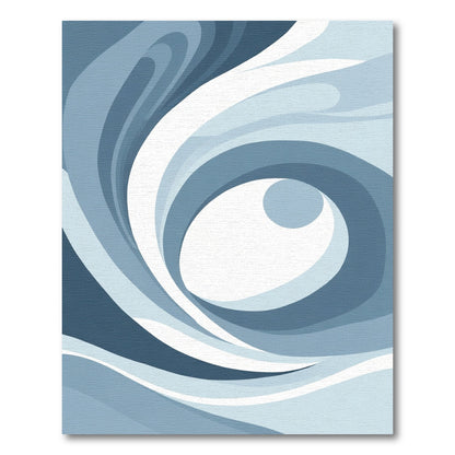 Cool Blue Swirling Waves Rug