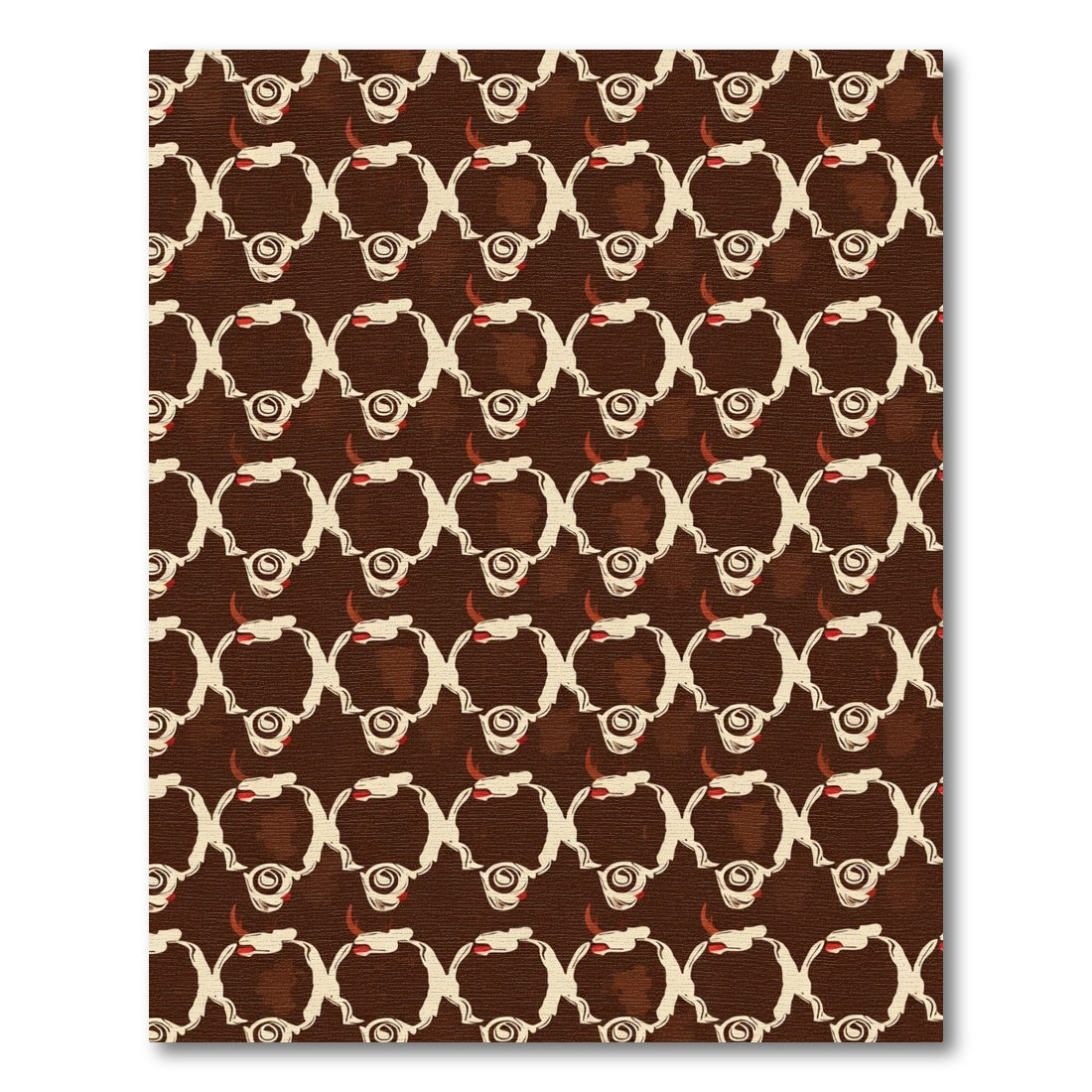 Rustic Cream Brown Abstract Chain Rug