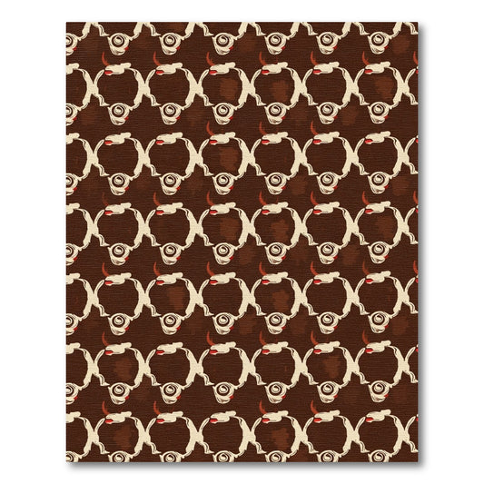 Rustic Cream Brown Abstract Chain Rug