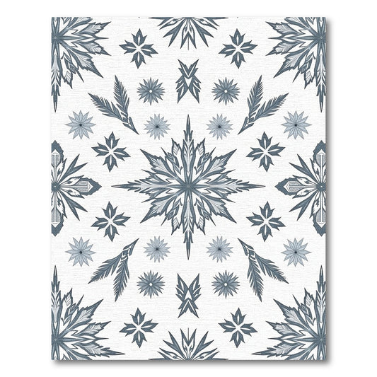 Slate Gray Intricate Starbursts Collage Rug