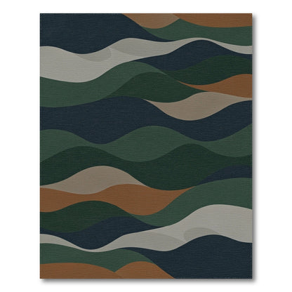 Abstract Wave Multi-Color and Patterns Area Rug